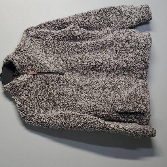 Weatherproof vintage top women's size small S faux fur quarter zip comfy grey - Picture 1 of 15
